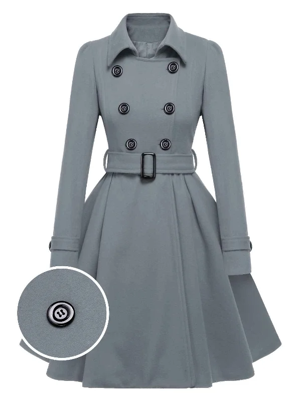 1950s Solid Color Lapel Slim Coat Sleeveless Short Sleeve Long Sleeve