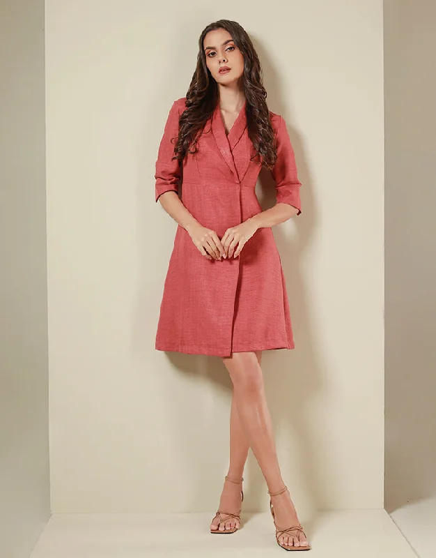 Lapel Collar Wrap Blazer Dress Women's Advanced Suit