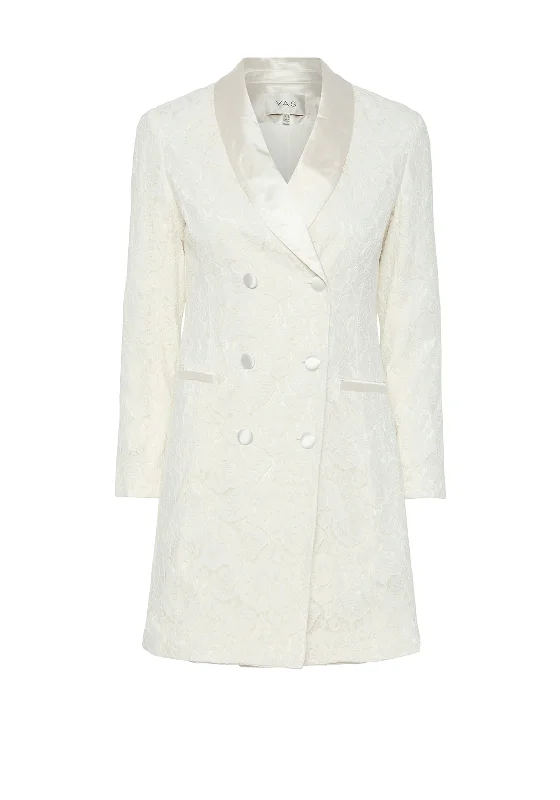Y.A.S. Yara Lace Blazer Dress, White Summer Women's Jacket