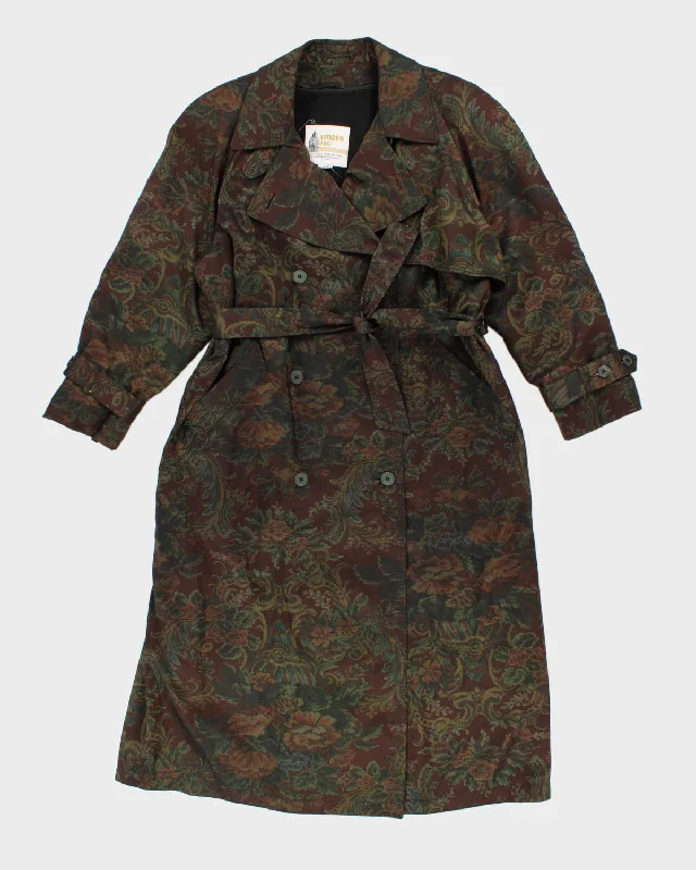 Floral Chic London Fog Rain Coat - M Trench Raincoat Windbreaker