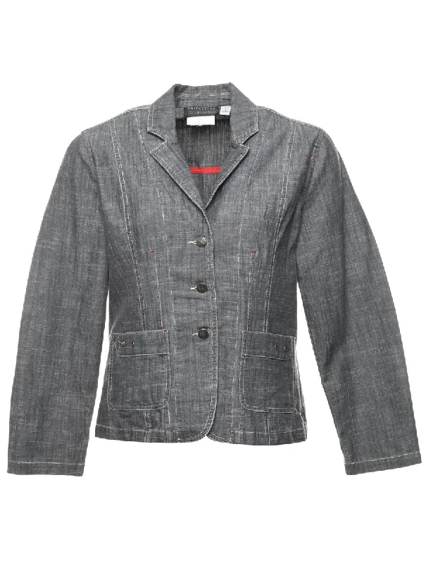 Button Front Blazer - M Women's Classic Blazer