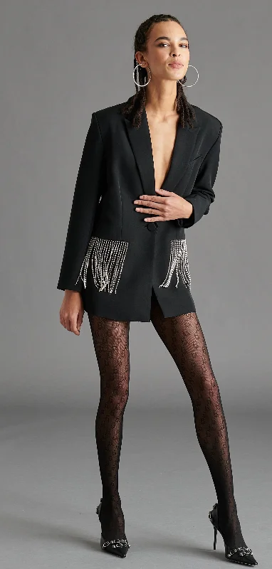 Rhinestone Blazer Dress by Steve Madden Women's Print Jacket