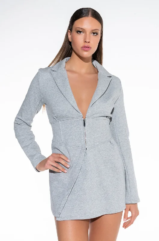 NO SLEEP BLAZER DRESS HEATHER GREY Women's Adventure Blazer