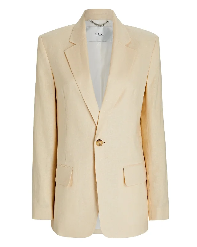 A.L.C. Arlo Single-Breasted Linen Blazer Women's Classic Blazer