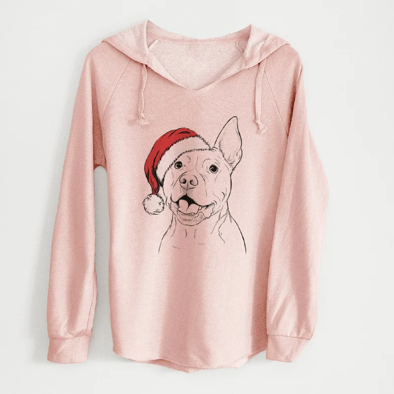 Santa Harley the Pitbull - Cali Wave Hooded Sweatshirt Hoodie with Puffed Sleeves Voluminous Trendy