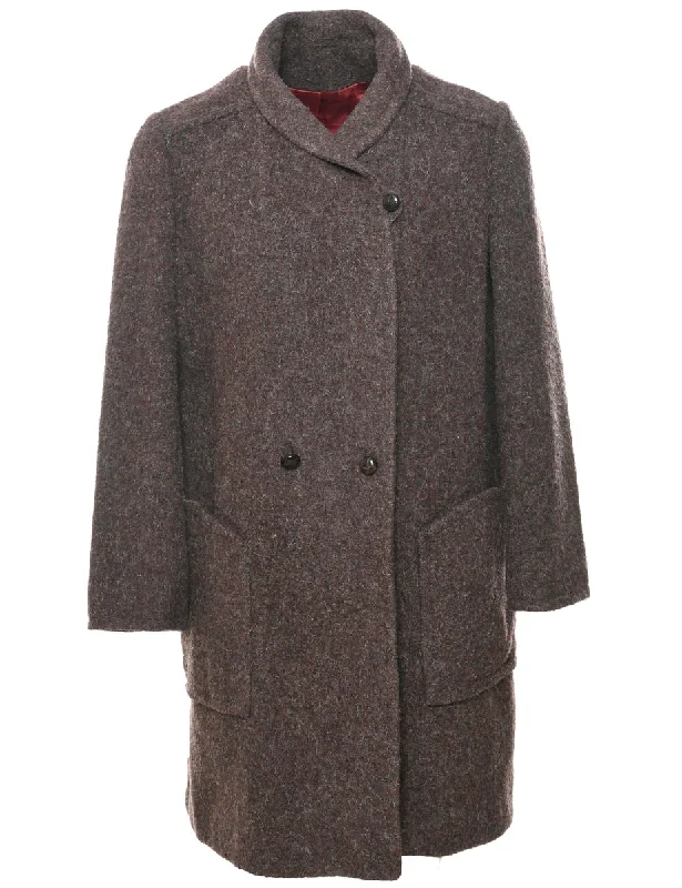 Double Breasted Wool Coat - L Chenille Brocade Lace