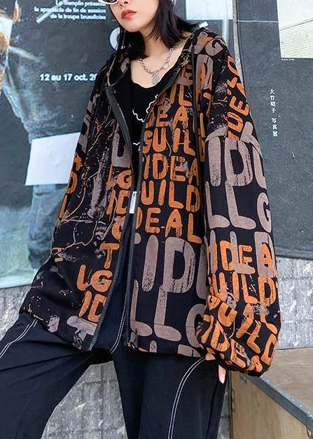 French hooded pockets Fine coat for woman orange Letter coat Quilted Jacket Anorak Windbreaker French hooded pockets Fine coat for woman orange Letter coat Quilted Jacket Anorak Windbreaker