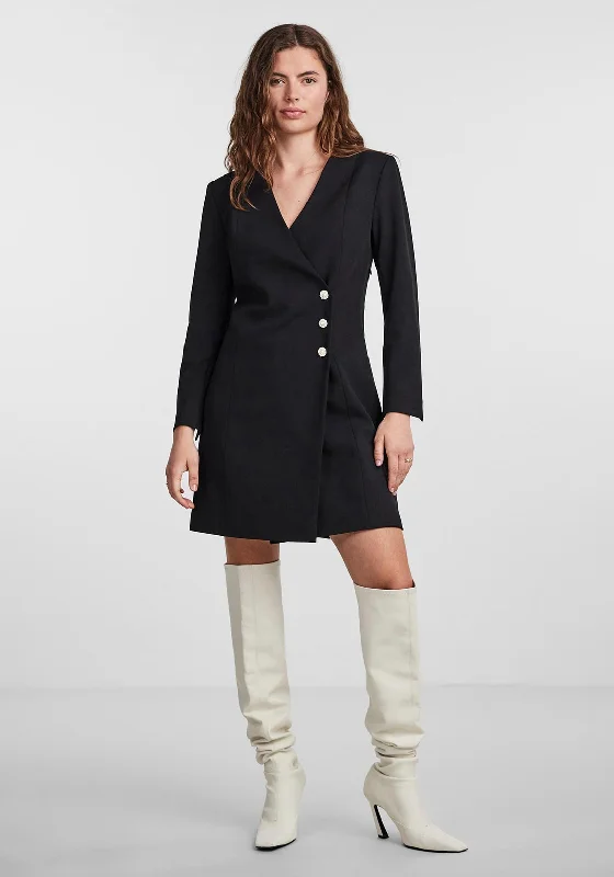 Y.A.S Orliana Mini Blazer Dress, Black Women's High-End Blazer