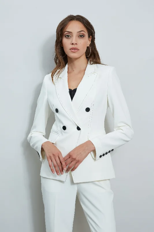 Stitch Double Breasted Blazer Women's Trendy Jacket