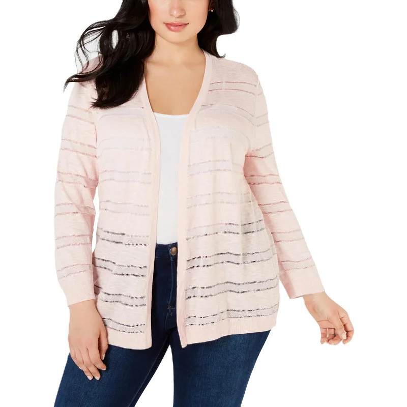 Charter Club Womens Plus Sheer Rayon Cardigan Sweater Anti-Pilling Anti-Shrink Durable Charter Club Womens Plus Sheer Rayon Cardigan Sweater Anti-Pilling Anti-Shrink Durable
