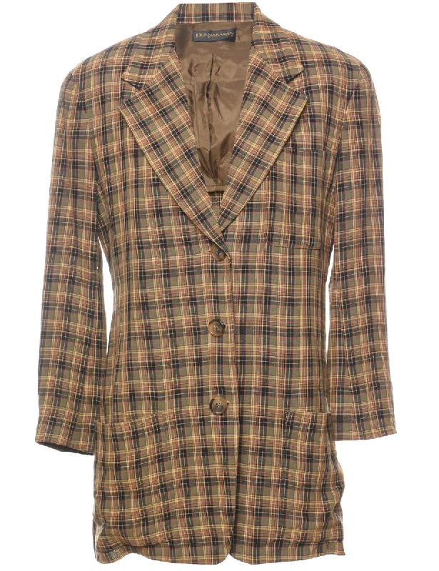 1990s Checked Blazer - M Women's Trendy Suit
