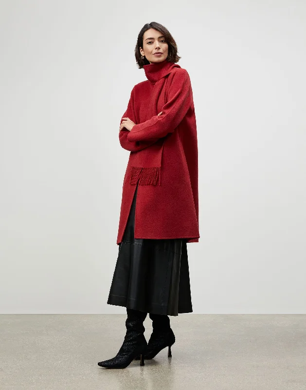Plus-Size Luxe Cashmere Dawson Coat Fleece Down Feather