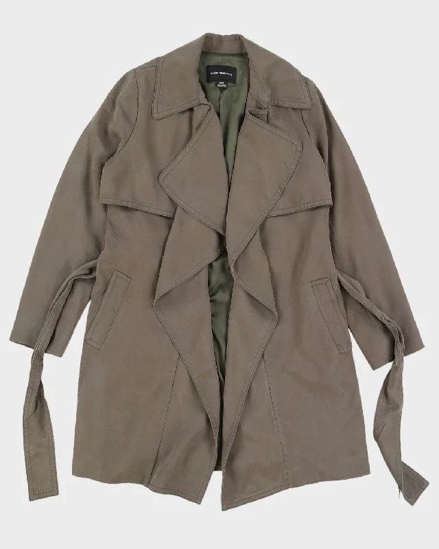 Club Monaco Green Coat With Belt - M Suede Jacket Faux Fur Jacket Puffer Jacket