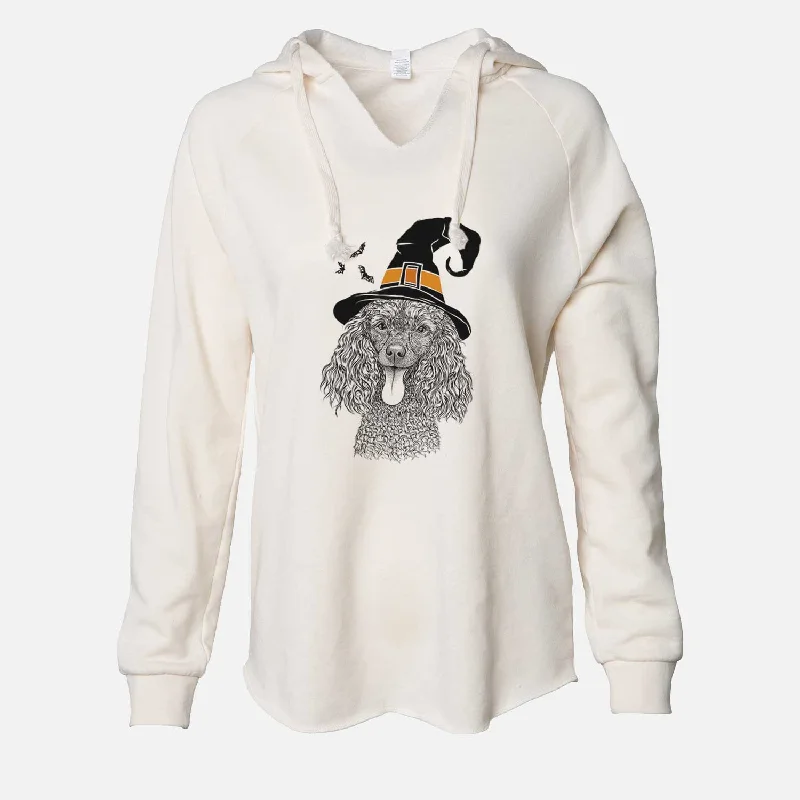 Witch Teddy the Mini Poodle - Cali Wave Hooded Sweatshirt Hoodie with Cuffed Sleeves Snug Secure Witch Teddy the Mini Poodle - Cali Wave Hooded Sweatshirt Hoodie with Cuffed Sleeves Snug Secure