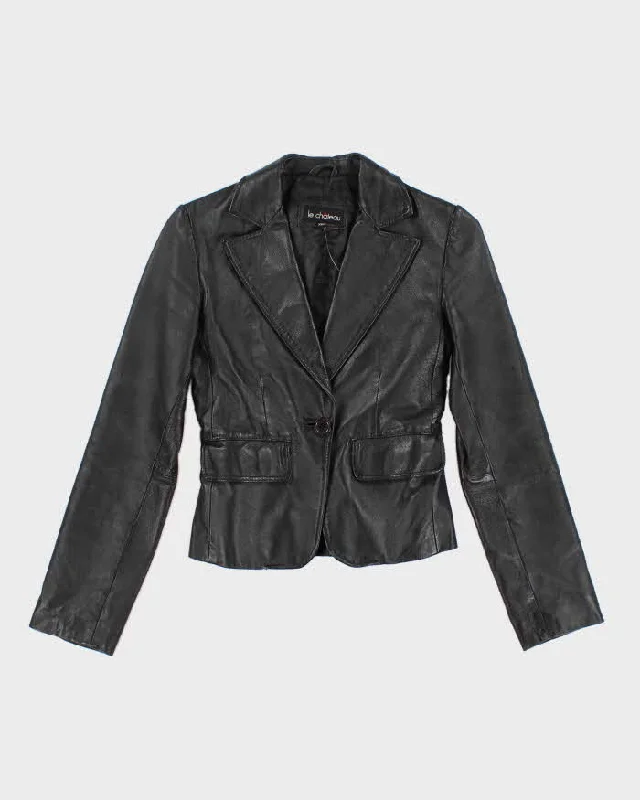 Vintage Woman's Le Chateau Leather Blazer - XXS Women's Elegant Suit