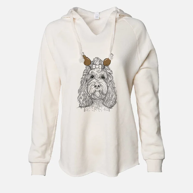 Thanksgiving Chloe the Cockapoo - Cali Wave Hooded Sweatshirt Hoodie with Back Slit Movement Comfort Thanksgiving Chloe the Cockapoo - Cali Wave Hooded Sweatshirt Hoodie with Back Slit Movement Comfort
