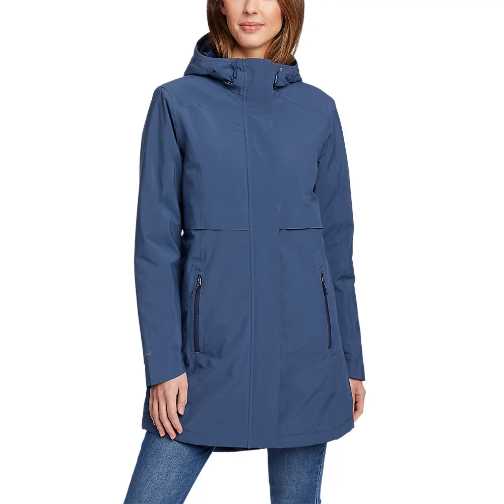 Women's RIPPAC Insulated Trench Coat Chenille Brocade Lace