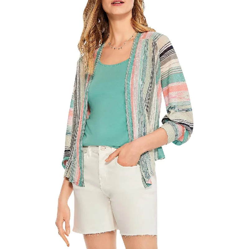 Nic + Zoe Womens Striped Tie Waist Cardigan Sweater Boat Neck Shawl Collar Notched Collar Nic + Zoe Womens Striped Tie Waist Cardigan Sweater Boat Neck Shawl Collar Notched Collar