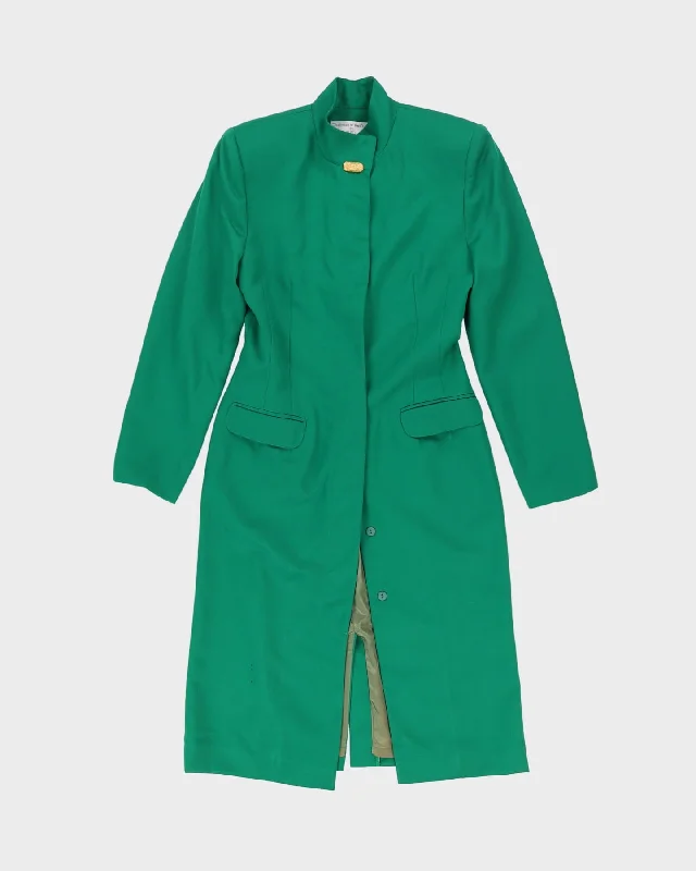 00s Green Frock Coat - XXS Crew Neck V-Neck Boat Neck