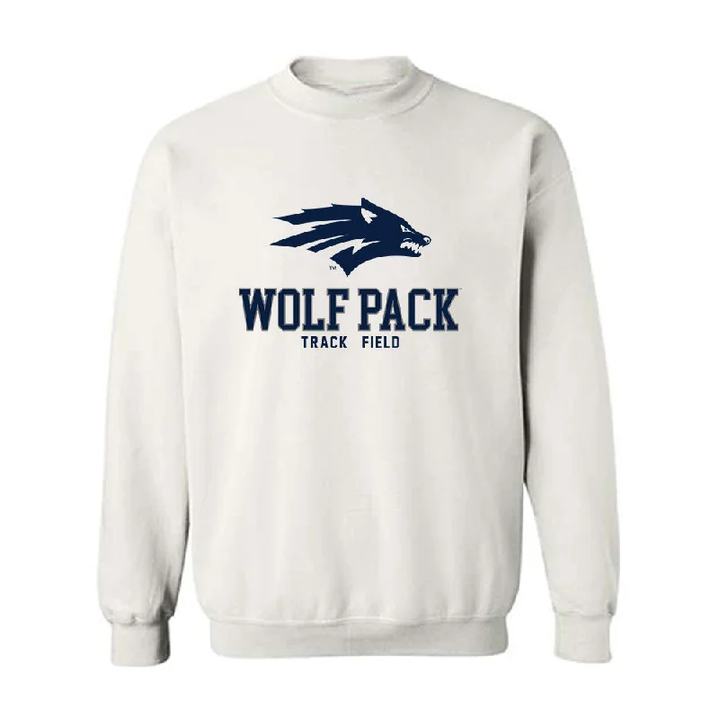 Nevada - NCAA Women's Track & Field : Meekness Dogonyaro - Classic Shersey Crewneck Sweatshirt Hoodie with Frayed Bohemian Relaxed Nevada - NCAA Women's Track & Field : Meekness Dogonyaro - Classic Shersey Crewneck Sweatshirt Hoodie with Frayed Bohemian Relaxed