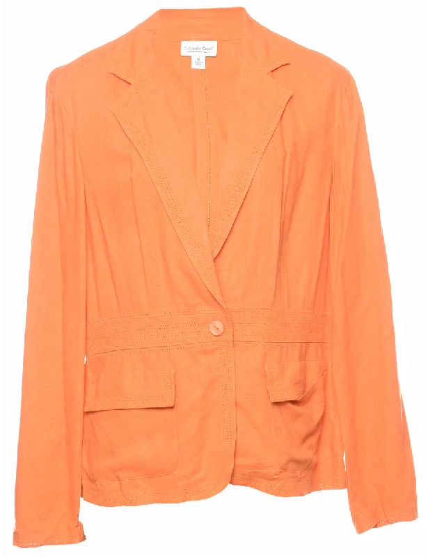 Orange Classic Blazer - M Women's Vintage Jacket