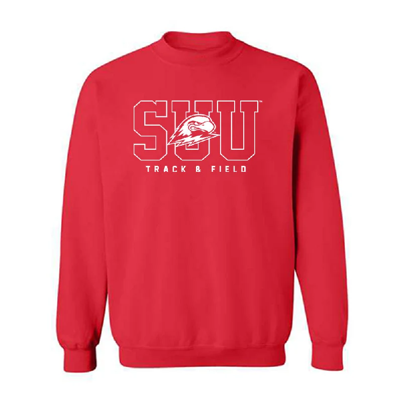 Southern Utah - NCAA Women's Track & Field : Quincy Esplin - Crewneck Sweatshirt Hoodie with Contrast Stitching Detailed Premium Southern Utah - NCAA Women's Track & Field : Quincy Esplin - Crewneck Sweatshirt Hoodie with Contrast Stitching Detailed Premium