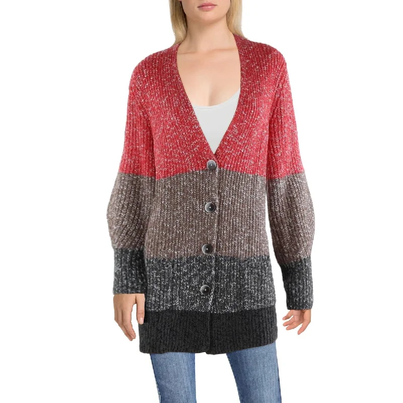 Nic + Zoe Womens Colorblock Button-Down Cardigan Sweater Handmade Hand-knitted Hand-woven Nic + Zoe Womens Colorblock Button-Down Cardigan Sweater Handmade Hand-knitted Hand-woven