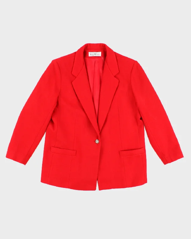 Vintage 80s Dumas Petite Red Wool Blazer - M Women's Boutique Suit
