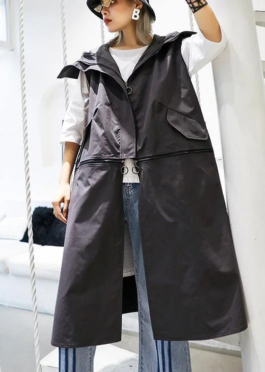 Luxury gray Coats Women plus size Coats sleeveless hooded zippered outwear Houndstooth Jacket Shearling Jacket Fleece Jacket Luxury gray Coats Women plus size Coats sleeveless hooded zippered outwear Houndstooth Jacket Shearling Jacket Fleece Jacket