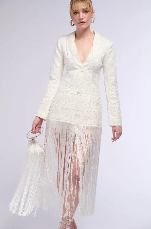 HOPELESS ROMANTIC FRINGE BLAZER DRESS Women's Warm Suit