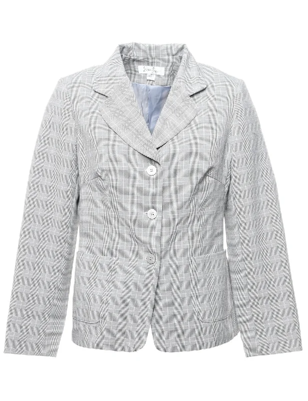 Grey Dogtooth Blazer - M Women's Custom Jacket