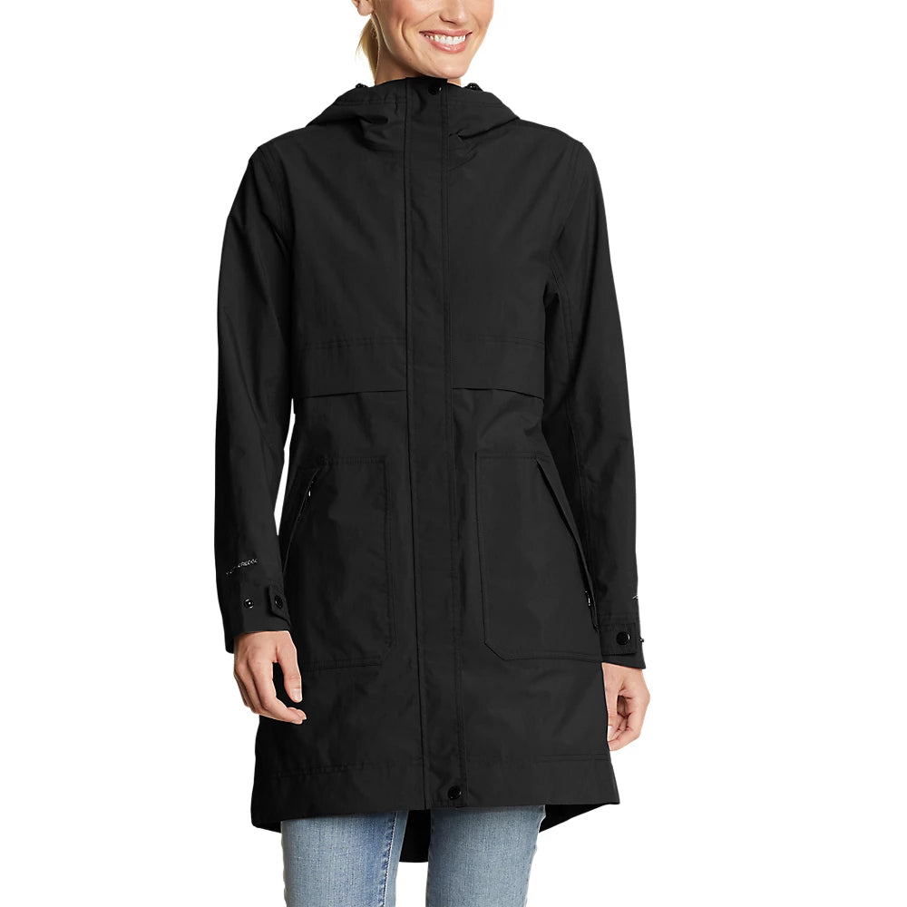 Women's Greenlake Trench Coat Solid Print Jacquard
