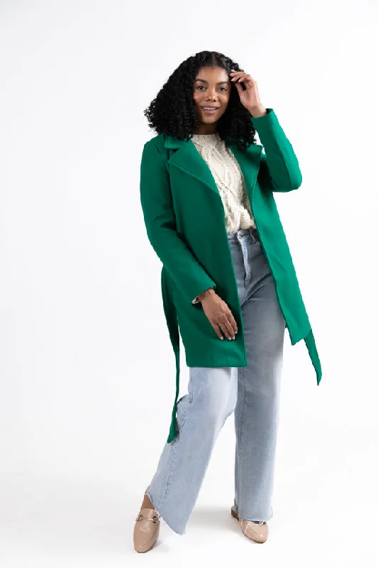 Mistletoe Moment Green Coat FINAL SALE Vent Hem Cuff