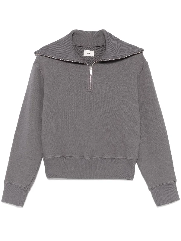 zip-up sweatshirt Hoodie with Hem Patch Decorative Personalized