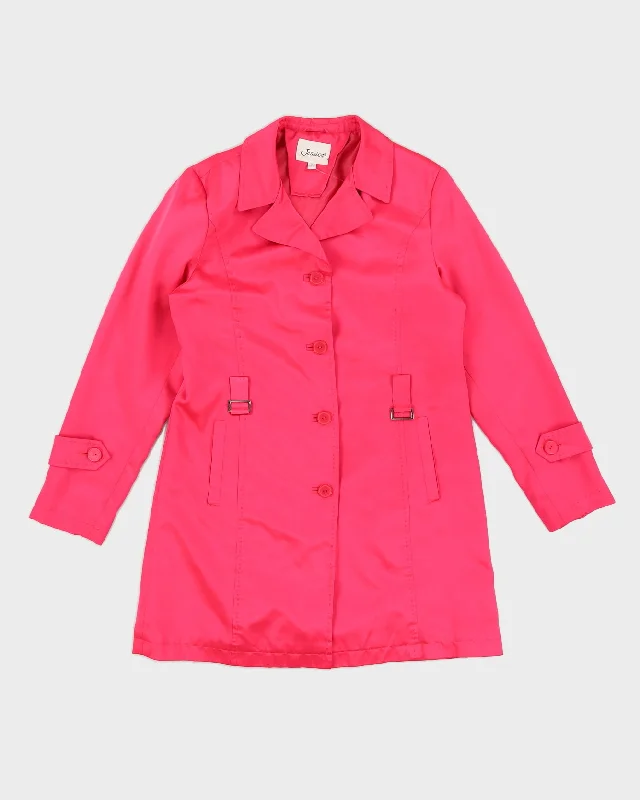 Y2K Pink Trench Coat - S Trench Wool Cashmere
