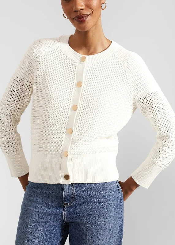 Florentina Cardigan 0124/9293/1144l00 Ivory Boxy Cardigan Fitted Cardigan A-Line