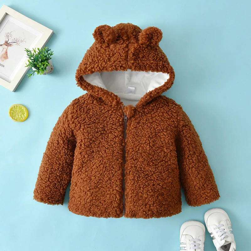 Cute Winter Baby Girls Fur Warm Coat Three-Quarter Sleeve Elbow Sleeve Wrist Sleeve