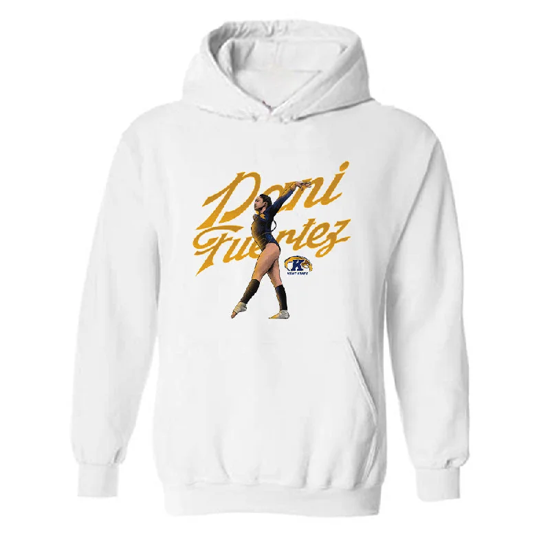 Kent State - NCAA Women's Gymnastics : Dani Chanelle Fuertez - Hooded Sweatshirt Hoodie with Hem Lace Feminine Delicate Kent State - NCAA Women's Gymnastics : Dani Chanelle Fuertez - Hooded Sweatshirt Hoodie with Hem Lace Feminine Delicate