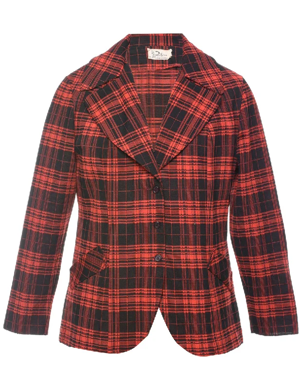 1970s Checked Blazer - M Women's Unique Blazer