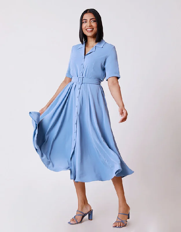 Blazer Collar A-Line Button-Down Dress Linen Women's Suit
