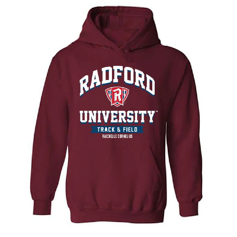 Radford - NCAA Women's Track & Field : Raichelle Cornelius - Classic Fashion Shersey Hooded Sweatshirt Graphic Hoodie Design Print