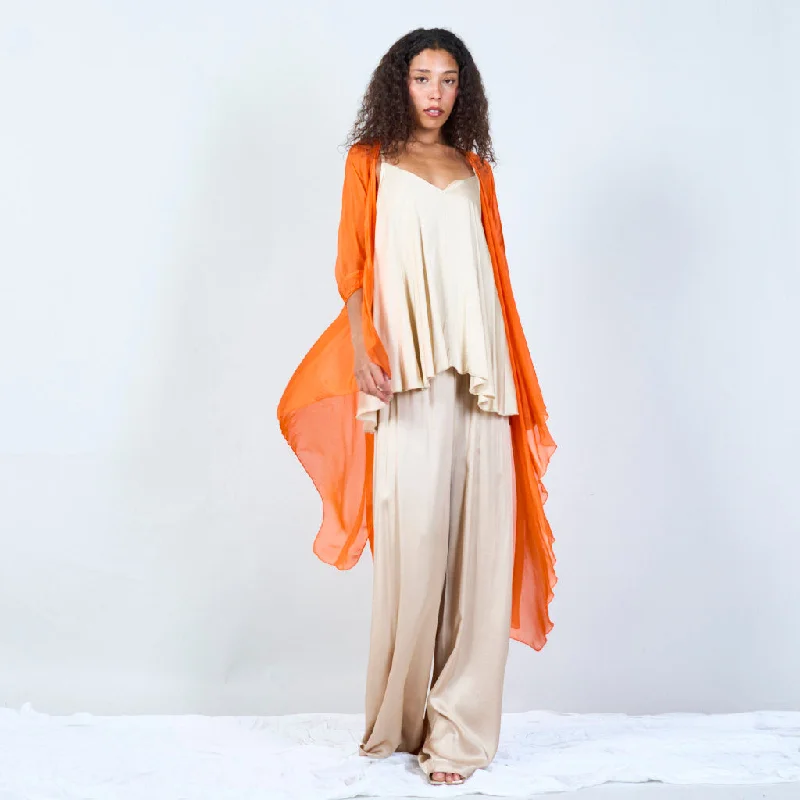 Silk chiffon sheer duster cardigan wholesale Anti-Pilling Anti-Shrink Durable