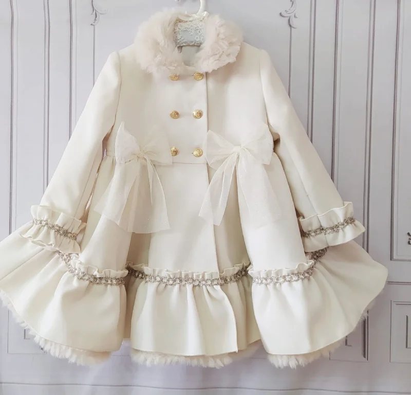 Charlotte Cream Coat Plaid Tartan Floral