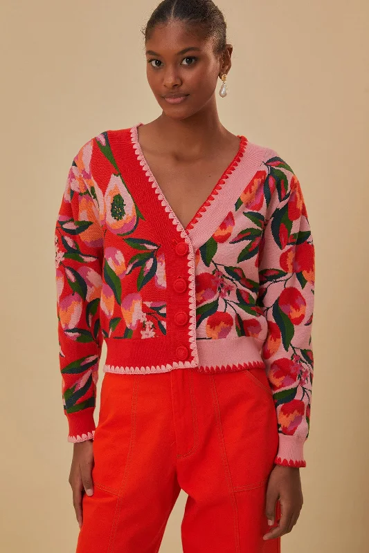 Mixed Papaya Knit Cardigan Chenille Fabric Brocade Fabric Lace Fabric