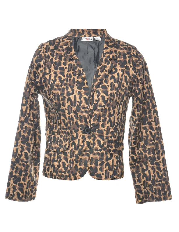 Leopard Pattern Blazer - S Women's Boutique Suit