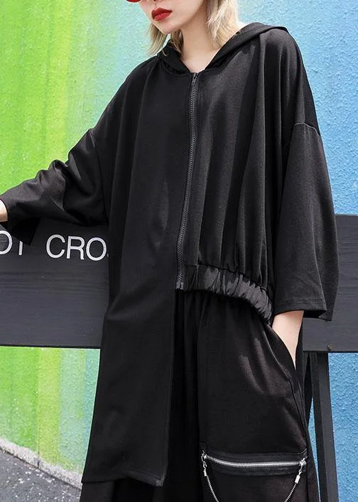 Natural asymmetric Fine outfit gray Art coat fall Coat Overcoat Trench Coat