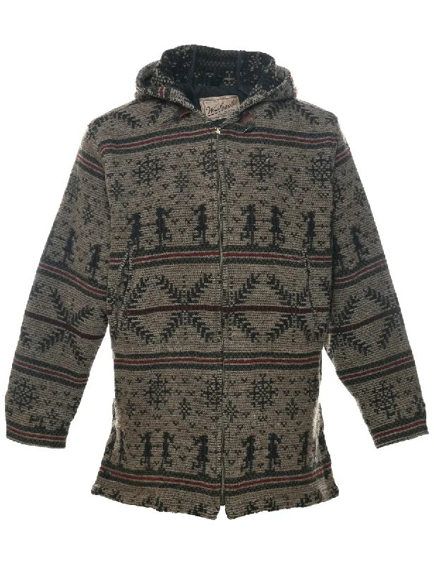 Woolrich Wool Coat - M Elasticated Drawstring Belted