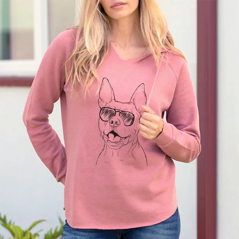 Aviator Harley the Pitbull - Cali Wave Hooded Sweatshirt Hoodie with Drawstring Waist Adjustable Fitted