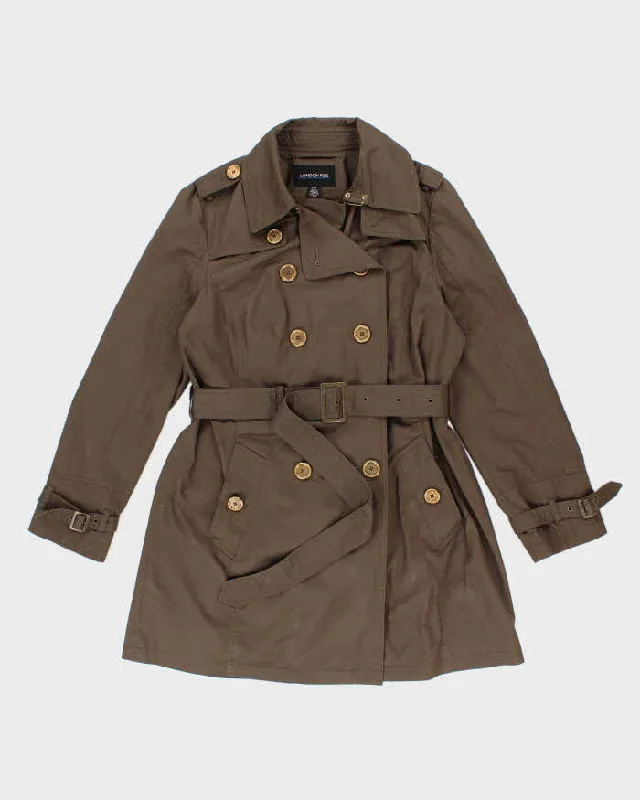 Vintage Women's Green London Fog Trench Coat - L Blazer Duffle Coat Pea Coat