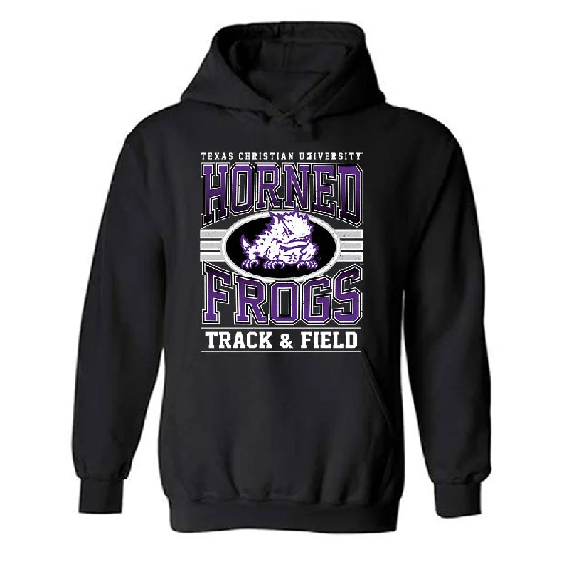 TCU - NCAA Women's Track & Field : Maria Bienvenu - Classic Fashion Shersey Hooded Sweatshirt Hoodie with Snap Buttons Easy Quick TCU - NCAA Women's Track & Field : Maria Bienvenu - Classic Fashion Shersey Hooded Sweatshirt Hoodie with Snap Buttons Easy Quick